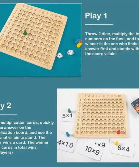 Wooden Multiplication Board Game