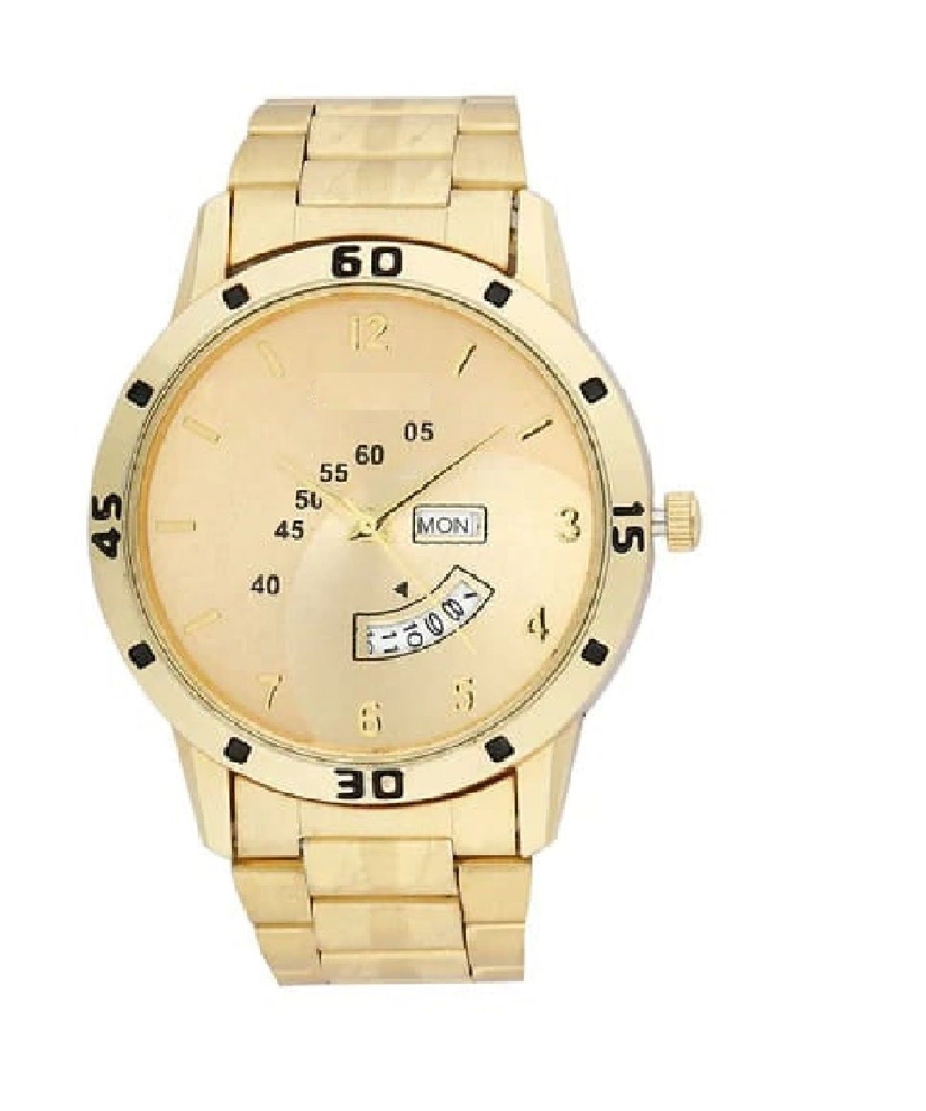 Fidato Men's Analog Stainless Steel Golden Watch