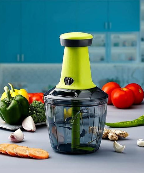 Food Chopper , Steel Large Manual Hand-Press Vegetable Chopper Mixer Cutter to Cut