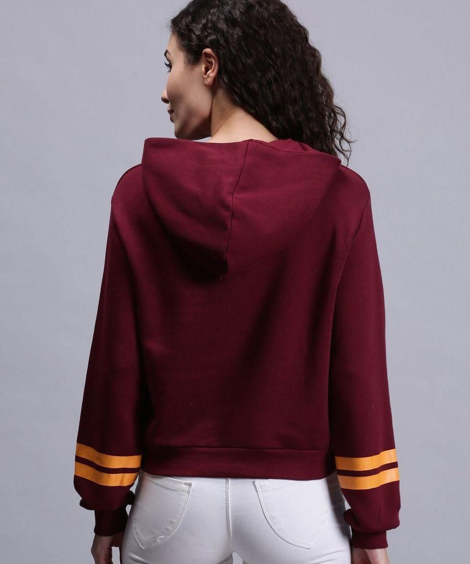 Urgera Women's Fleece Typography Sweatshirts with Hoodie