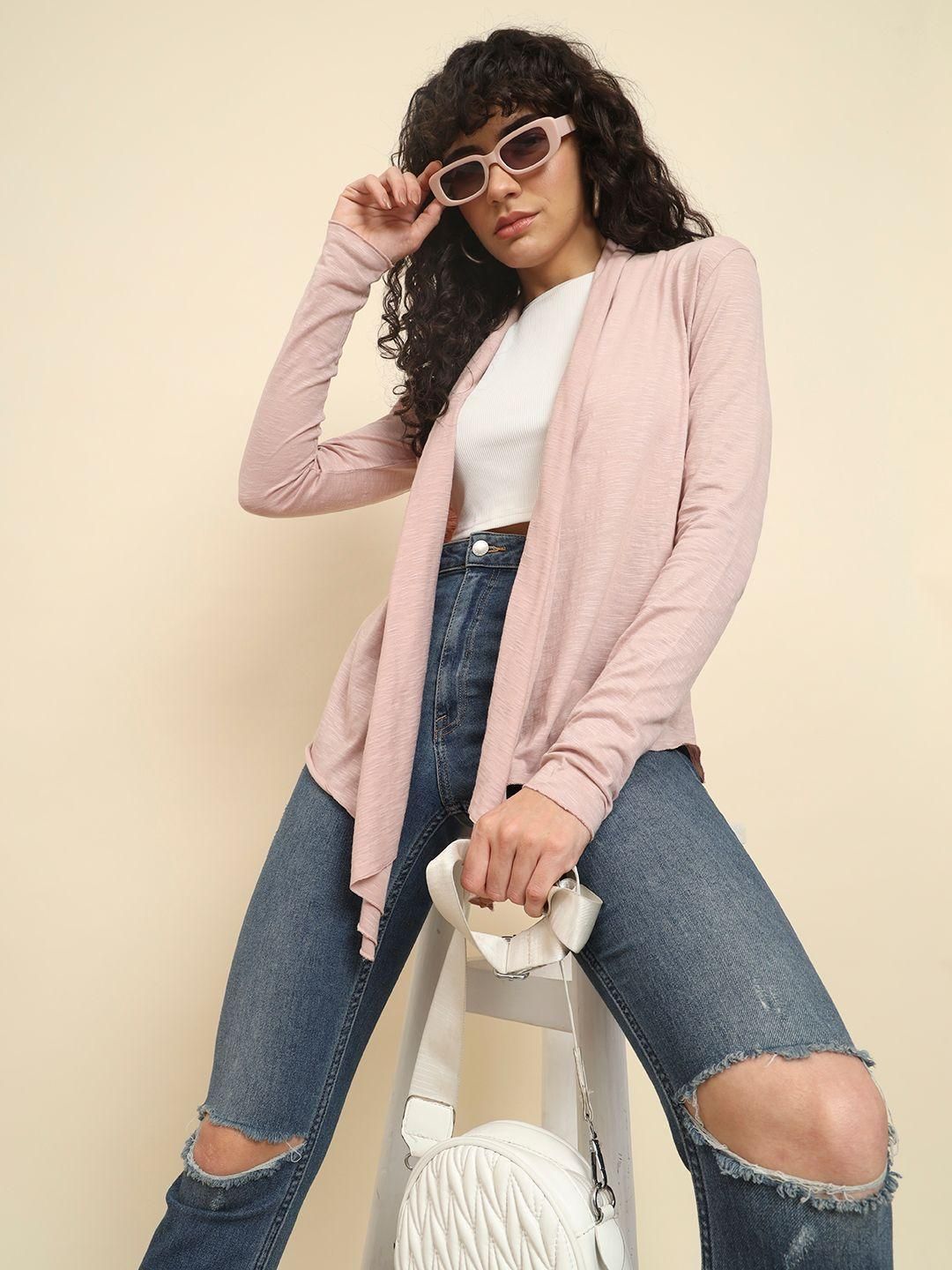 TRENDARREST Women Peach Shrug