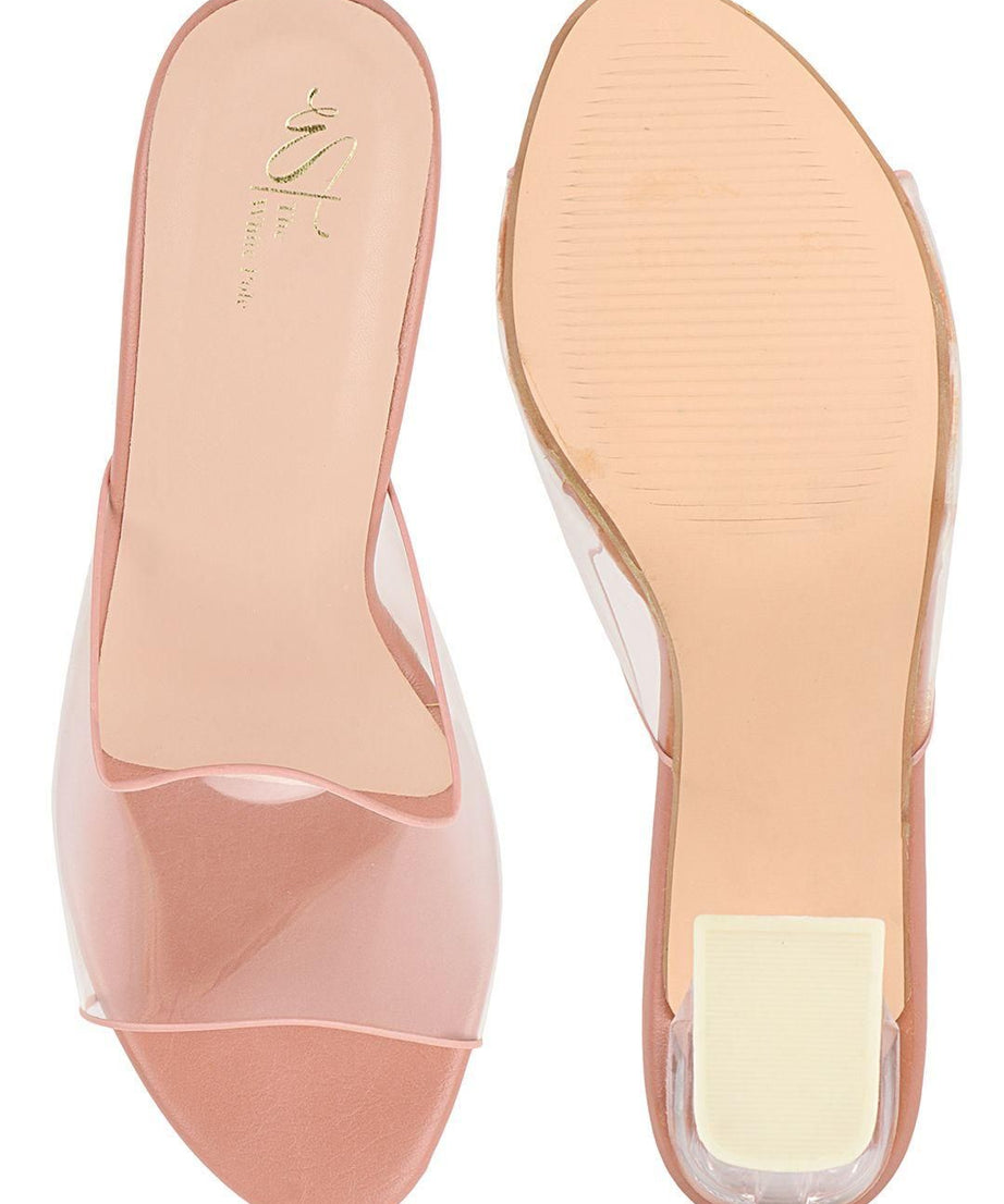 Women's Transparent Block Heels Stylish Sandal