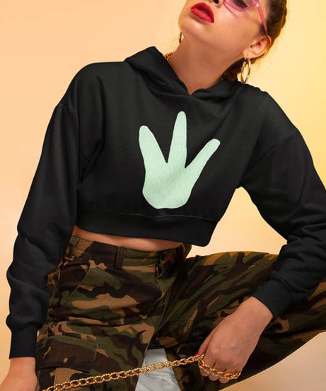 Front Customized Crop Hoodies